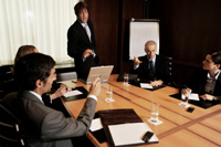CEO and Board Members in a meeting