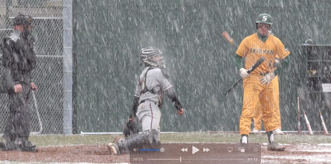 snowing during baseball