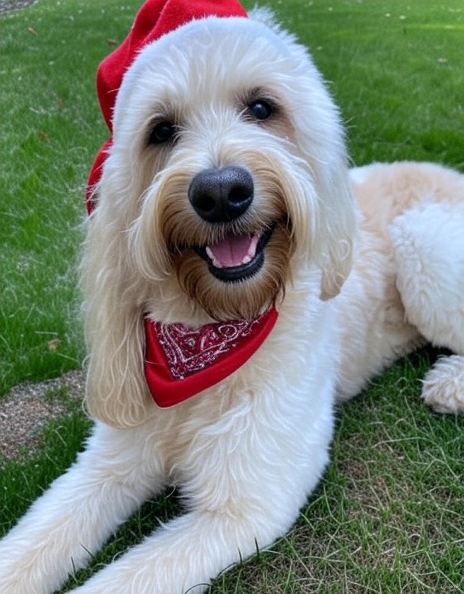 Dinger in his Santa Hat