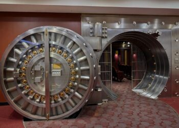 Massive bank vault door symbolizing secure protection for high-value sales deals