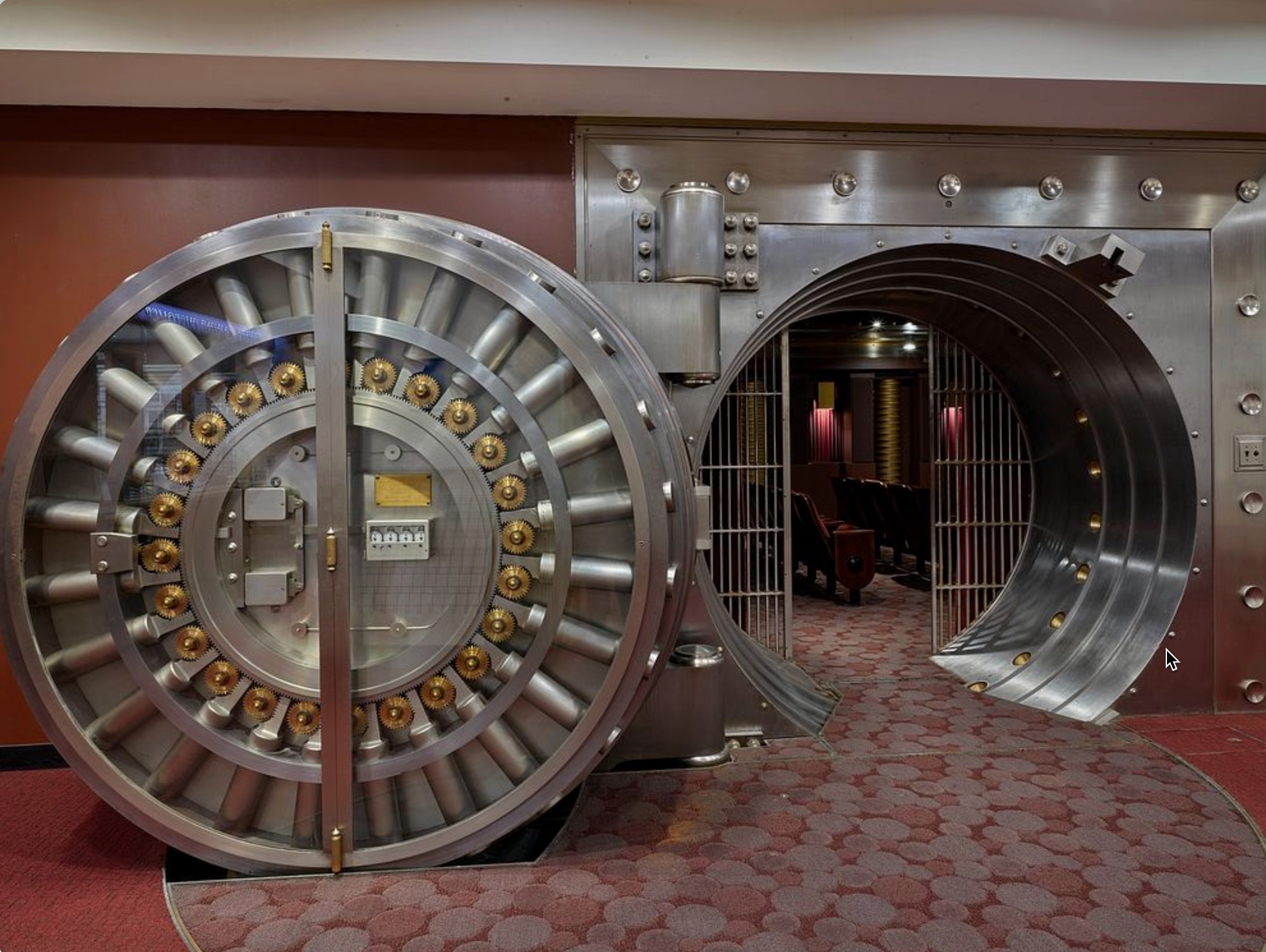 Massive bank vault door symbolizing secure protection for high-value sales deals