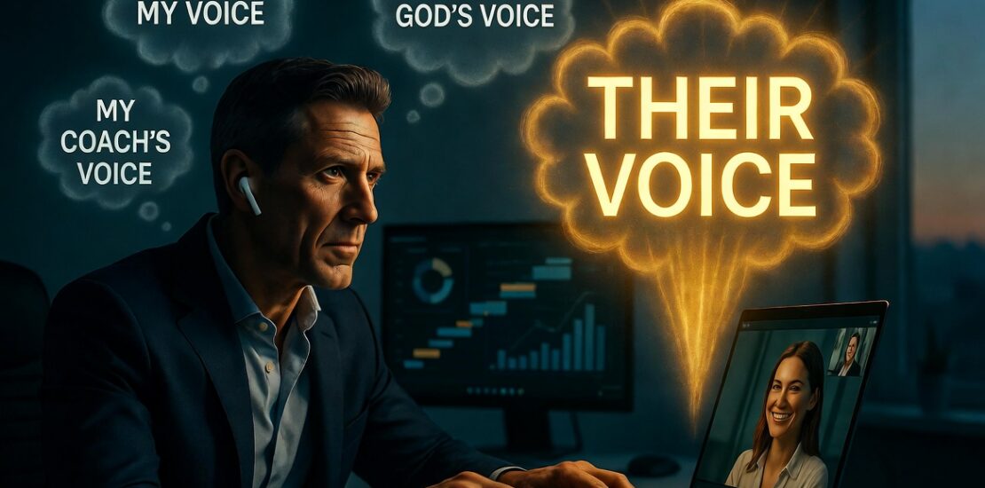 Salesperson hearing the prospect’s voice on a sales call – silencing distractions for better discovery