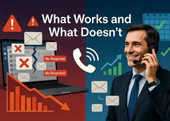 Professional illustration showing why cold emails fail and phone calls succeed for growing sales meetings and pipeline.